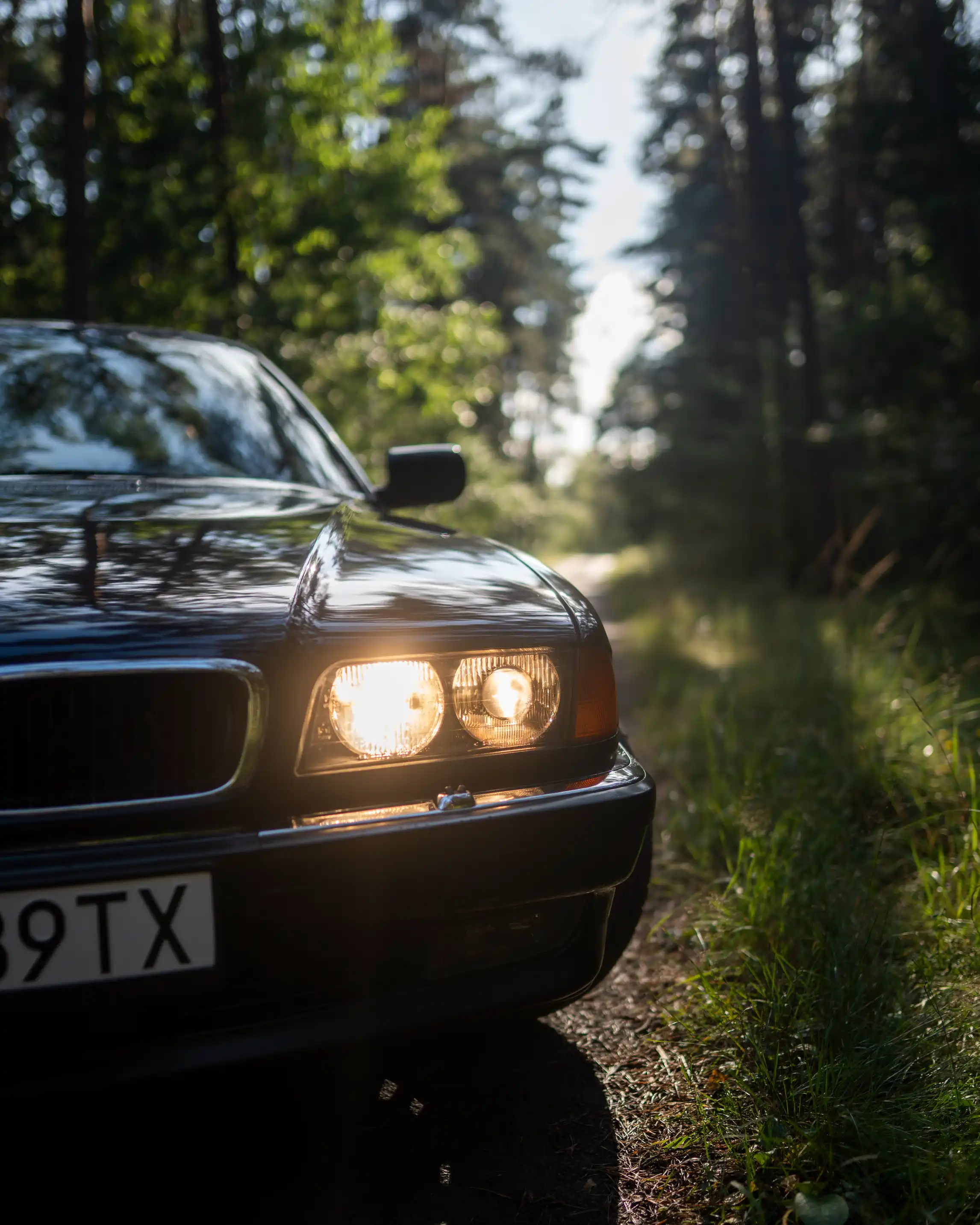 BMW E38 headlight and bonnet